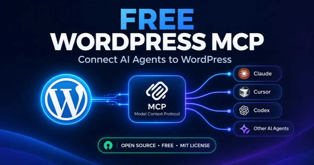 About the free wordpress mcp plugin — connect any ai agent to your site